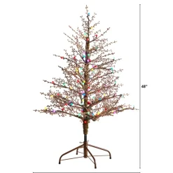 Nearly Natural 4' Frosted Berry Twig Christmas Tree With 100 Lights Sale