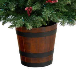 Nearly Natural 5' Frosted Pre-Lit Porch Christmas Tree With 200 Led Lights Online