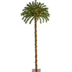 Nearly Natural 5 Ft. Christmas Palm Artificial Tree With 150 Warm White Led Lights