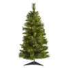 Nearly Natural 3 Ft. New Haven Pine Artificial Christmas Tree With 50 Warm White Led Lights And 93 Bendable Branche New