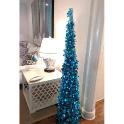 Winter Lane As Is 6' Illuminated Slim Tinsel Pop-Up Christmas Tree Black Online