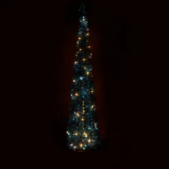 Winter Lane As Is 6' Illuminated Slim Tinsel Pop-Up Christmas Tree Black Online