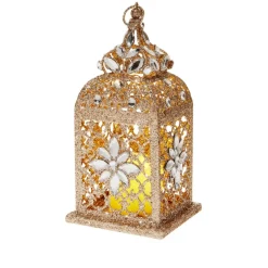 august & leo 9.75" Jeweled Ornate Lantern With Candle Discount