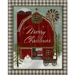 Courtside Market Barn Christmas Farm Canvas Wall Art Sale