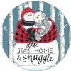 Courtside Market Buffalo Plaid Snowmen 12X12 Circular Wood Decor
