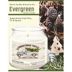 Courtside Market Candle W/Essential Oils + Lid-Christmas Trees All Day Discount