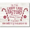 Courtside Market Candy Cane Factory 10.5" X 14" Wood Art Outlet
