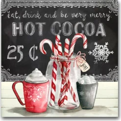 Courtside Market Canvas Wall Art - Peppermint Cocoa, 16" X 16" New