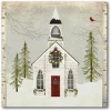 Courtside Market Canvas Wall Art - Snow Barn, 16" X 16" New