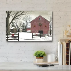 Courtside Market Christmas Red Barn Canvas Wall Art Outlet