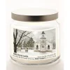 Courtside Market Christmas Chapel Infused Wax Candle With Silver Lid New