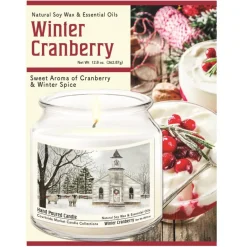 Courtside Market Christmas Chapel Infused Wax Candle With Silver Lid New