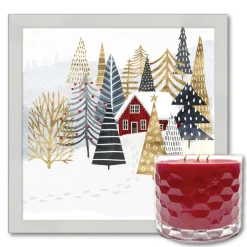 Courtside Market Christmas Chalet Artboard & 13.5 Oz. 3-Wick Candle Clearance