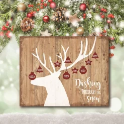 Courtside Market Dashing Through The Snow 8"X10" Board Sign Hot