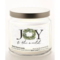 Courtside Market Joy To The World Candle In Glass Jar With Silver Lid Online