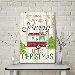 Courtside Market Merry Little Christmas Camper Canvas Wall Art Best