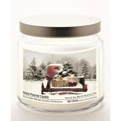 Courtside Market Red Christmas Truck Soy Wax Candle With Silver Lid Outlet