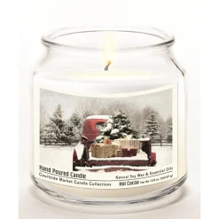 Courtside Market Red Christmas Truck Soy Wax Candle With Silver Lid Outlet