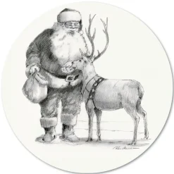 Courtside Market Santa's Love 12X12 Circular Wood Decor Clearance