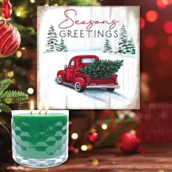 Courtside Market Season's Greetings Artboard & 13.5 Oz. 3-Wick Candle