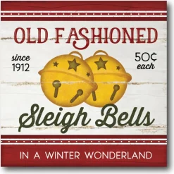 Courtside Market Sleigh Bells Canvas Wall Art New