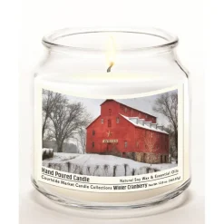Courtside Market Snow At The Farm Infused Wax Candle With Silver Lid New
