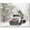Courtside Market Snowy Christmas Truck Canvas Wall Art Clearance