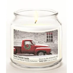 Courtside Market Soy Candle W/ Essential Oils + Lid- Red Pick-Up Truck Hot