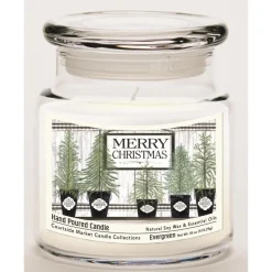 Courtside Market Soy Candle W/ Essential Oils + Lid - Merry Christmas Clearance