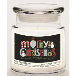 Courtside Market Soy Candle W/ Essential Oils + Lid-Merry Christmas