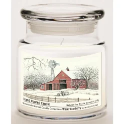 Courtside Market Soy Candle W/ Essential Oils + Lid-Winter Barn W/Mill