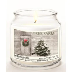 Courtside Market Tree Farm Infused Candle In Glass Jar W/ Silver Lid Outlet