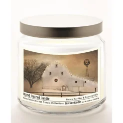 Courtside Market White Barn Holiday Wax Candle In Glass Jar With Lid Sale