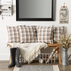 Design Imports Checkered Pillow Covers 18X18 Set Of 4