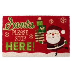 Design Imports Santa Please Stop Here! Doormat Outlet