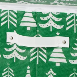 Design Imports Triple Christmas Tree Print Ornament Storage Bin, Large Sale