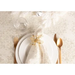 Design Imports Winter Sparkle Jacquard Metallic Square Table Topper Best