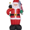 Fraser Hill Farm 8' Americana Santa W Eagle And Flag Lit Inflatable Outlet