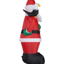 Fraser Hill Farm 8' Americana Santa W Eagle And Flag Lit Inflatable Outlet