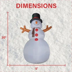 Fraser Hill Farm 20' Jolly Snowman Inflatable W Rgb Lights And Bag Hot