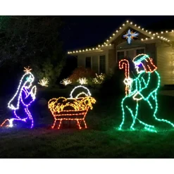 Fraser Hill Farm Christmas Giant Outdoor Lights 4-Piece Nativity Set Hot