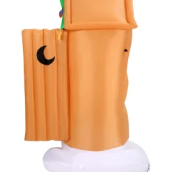 Fraser Hill Farm 4-Ft. Tall Pre-Lit Inflatable Santa In Outhouse