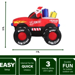 Fraser Hill Farm Fraser Hill 7-Ft. Wide Pre-Lit Inflatable Santa In Monster Truck Online