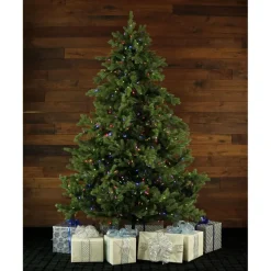 Fraiser Hill Farms 9-Ft. Foxtail Pine Christmas Tree With Multi-Color Led String Lighting
