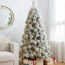 Glitzhome 6 Ft. Preloaded Led Pencil Pine Artificial Christmas Tree Clearance