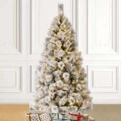 Glitzhome 6 Ft. Preloaded Led Pencil Pine Artificial Christmas Tree Clearance