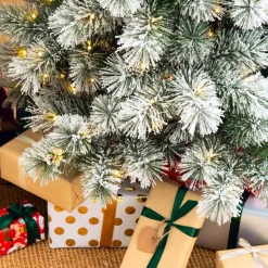 Glitzhome 6 Ft. Preloaded Led Pencil Pine Artificial Christmas Tree Clearance