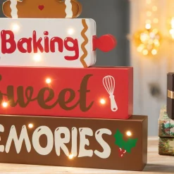 Glitzhome 12" H Lighted Wooden Christmas Gingerbread Man Table Decor Clearance