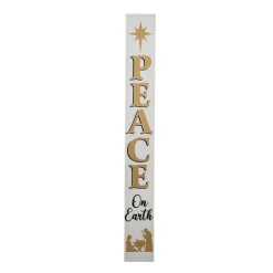 Glitzhome 60" H Wooden Nativity Peace Porch Sign Discount