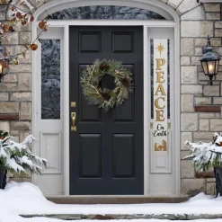 Glitzhome 60" H Wooden Nativity Peace Porch Sign Discount